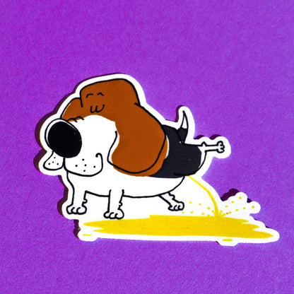 Peeing Beagle Sticker